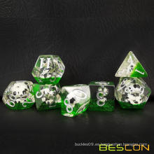 Bescon DND DND Animal Dice Juego de panda, juego de dados D&amp;D de Panda Panda Giant 7pcs, mazmorras de gran tamaño y dragones dados